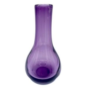 💜 Vintage Murano Art Glass Vase – Heavy Amethyst Sommerso Style(Italy, 60s–70s)